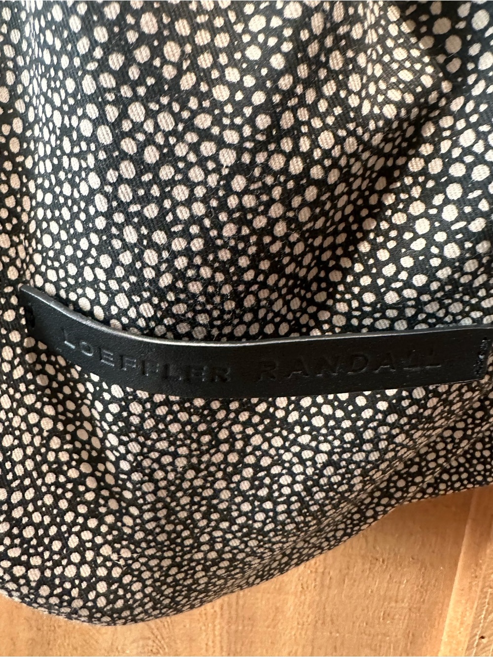 Loeffler Randall Industry Black Leather Perforated Drawstring Bucket Bag - Picture 12 of 12